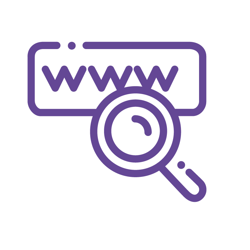 Icono de busqueda en la web y una lupa