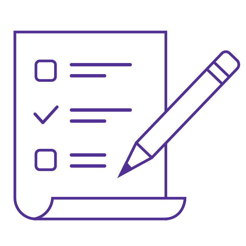 Icono de una hoja con un lápiz