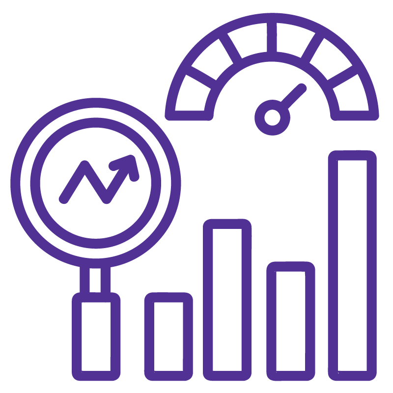 Icono de un gráfico del rendimiento